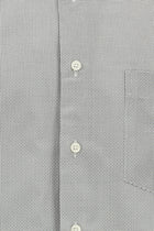 Orta Gri Uzun Kol Regular Fit Cepli Baskılı Pamuk Gömlek