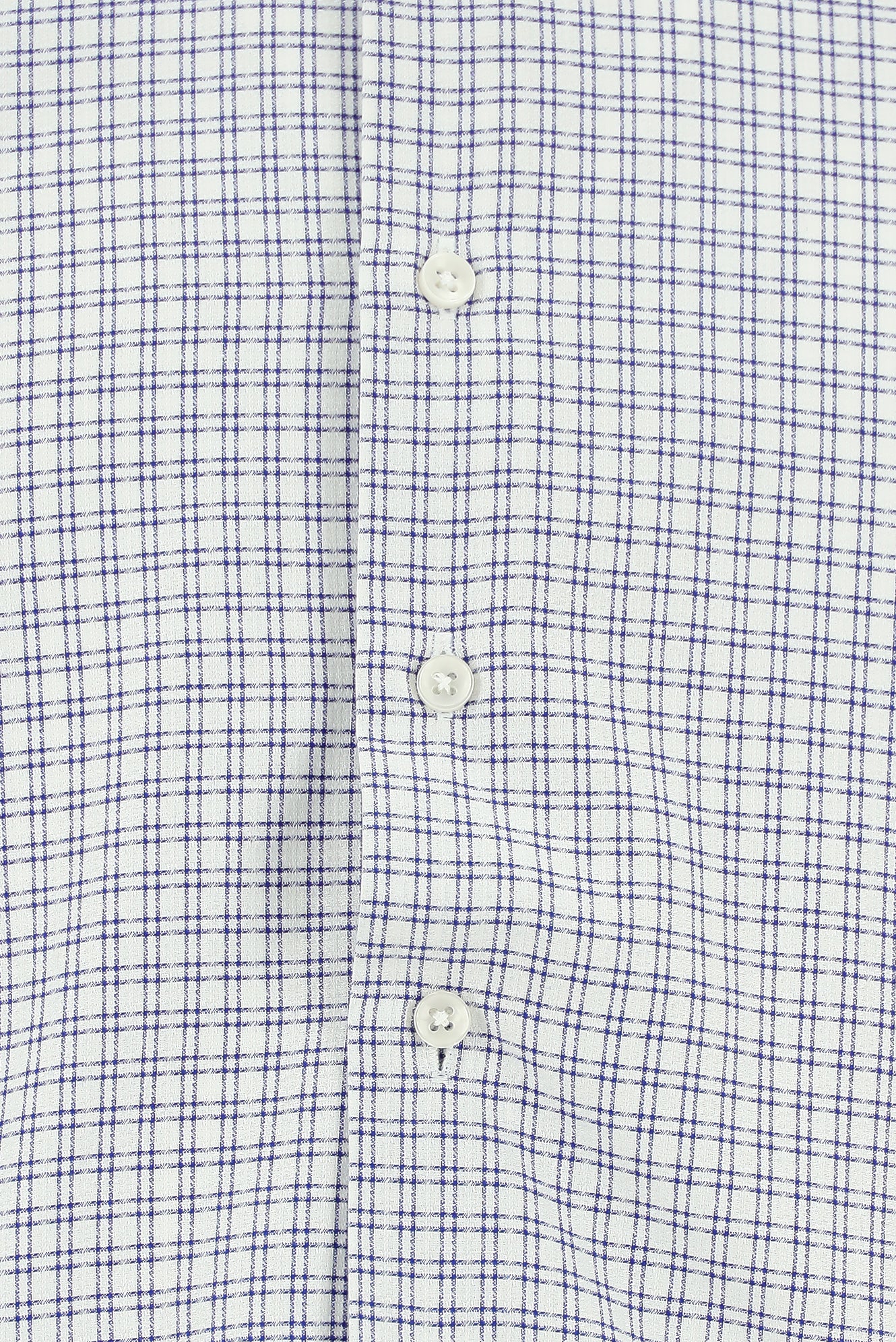 Orta Lacivert Uzun Kol Slim Fit Dar Kesim Ekose Pamuk Gömlek