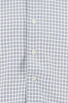 Orta Lacivert Uzun Kol Slim Fit Dar Kesim Ekose Pamuk Gömlek