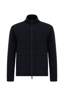 Koyu Lacivert Spor Kapitone Bomber Ceket Mont