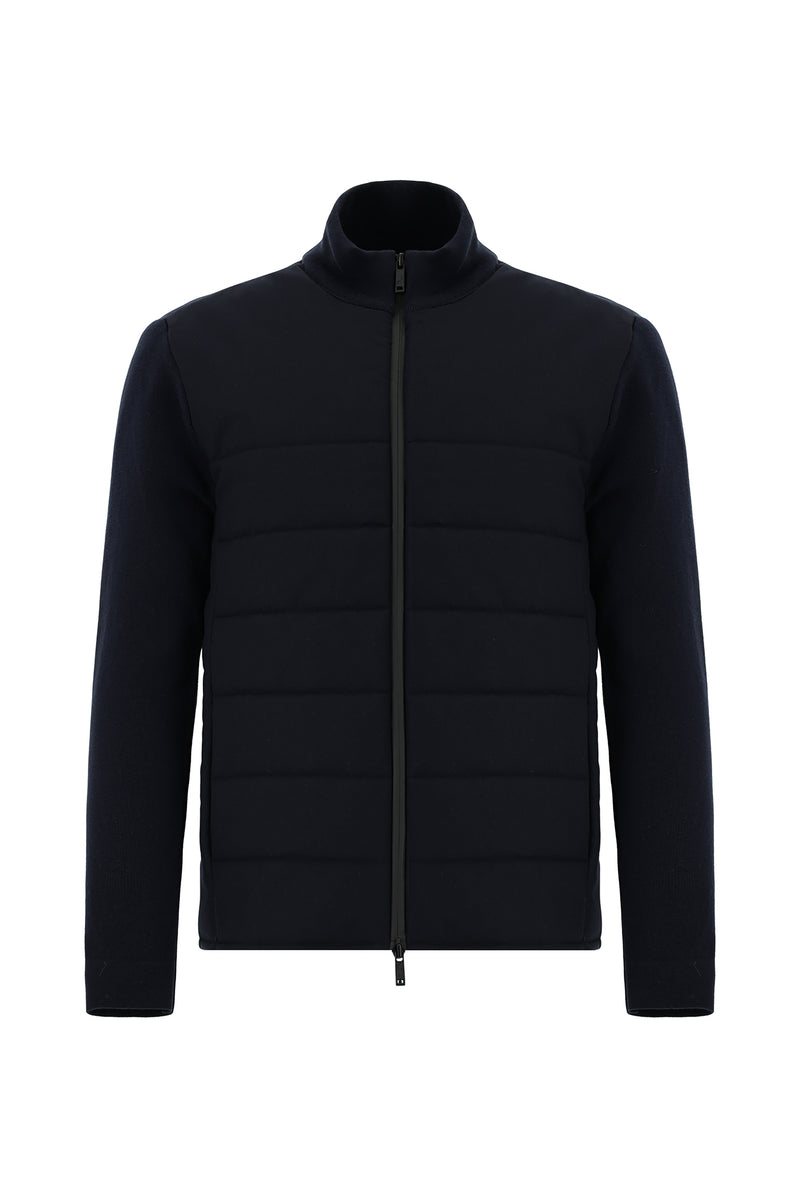 Koyu Lacivert Spor Kapitone Bomber Ceket Mont