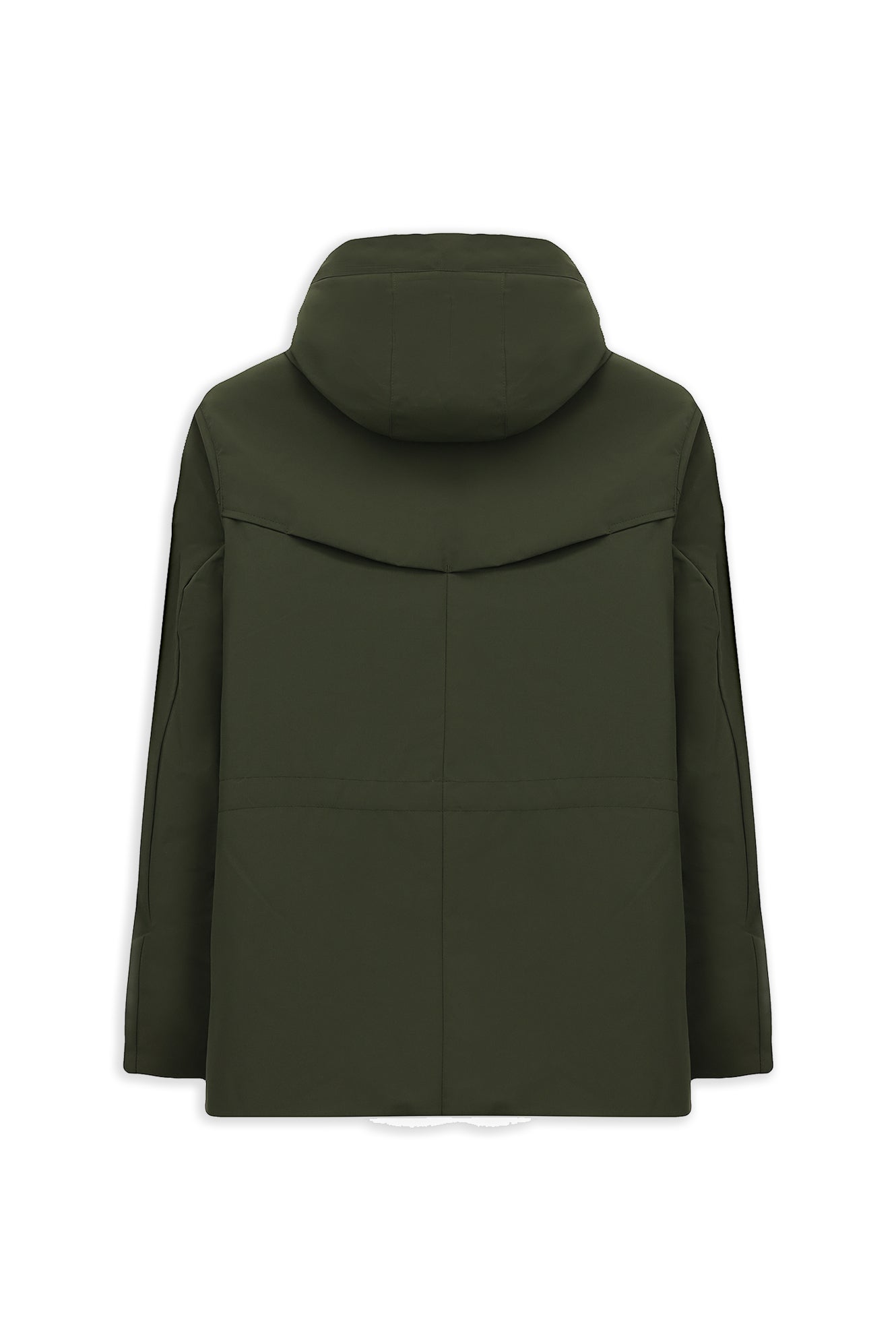 Orta Haki Kapüşonlu Cepli Fermuarlı Polarlı Rüzgar Geçirmez İtalyan Spor Şişme Kaban