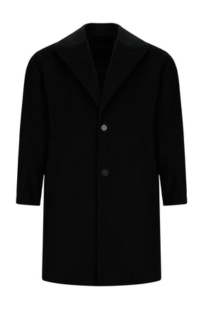 Koyu Lacivert Oversize Yünlü Kaşmirli Palto
