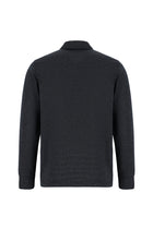 Koyu Lacivert Polo Yaka Regular Fit Desenli Sweatshirt