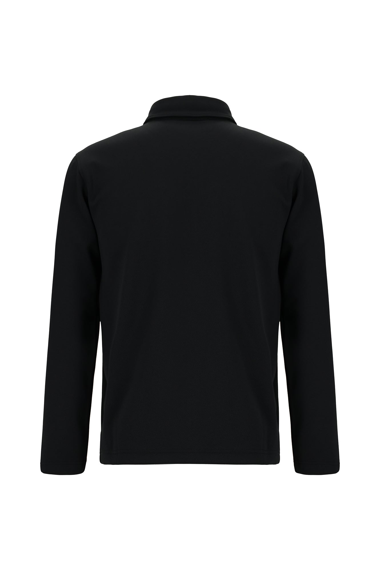 Siyah Polo Yaka Regular Fit Desenli Sweatshirt
