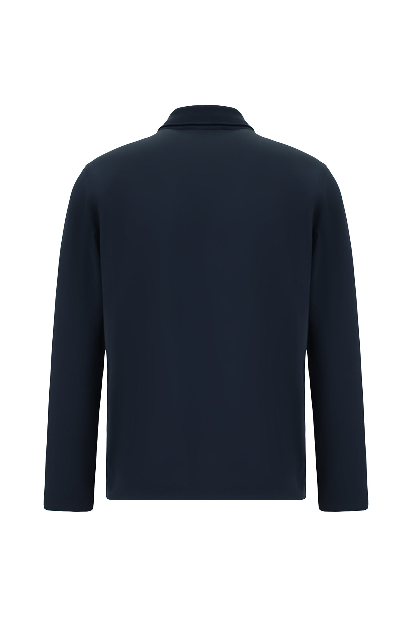 Orta Lacivert Polo Yaka Regular Fit Desenli Sweatshirt