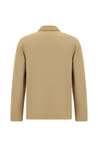 Orta Bej Polo Yaka Regular Fit Desenli Sweatshirt