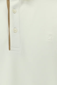 Kırık Beyaz Polo Yaka Regular Fit Desenli Sweatshirt