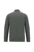 Koyu Antrasit Melanj Polo Yaka Regular Fit Nakışlı Pamuklu Sweatshirt