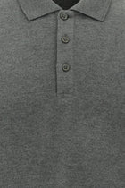 Koyu Antrasit Melanj Polo Yaka Regular Fit Nakışlı Pamuklu Sweatshirt