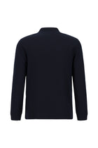 Koyu Lacivert Yarım Balıkçı Yaka Regular Fit Fermuarlı Desenli Sweatshirt