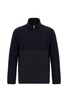 Koyu Lacivert Kapüşonlu Regular Fit Desenli Fermuarlı Sweatshirt