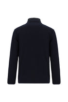 Koyu Lacivert Kapüşonlu Regular Fit Desenli Fermuarlı Sweatshirt