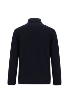 Koyu Lacivert Kapüşonlu Regular Fit Desenli Fermuarlı Sweatshirt