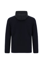Koyu Lacivert Kapüşonlu Regular Fit Desenli Fermuarlı Sweatshirt