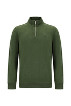 Orta Haki Melanj Yarım Balıkçı Yaka Regular Fit Pamuklu Fermuarlı Sweatshirt