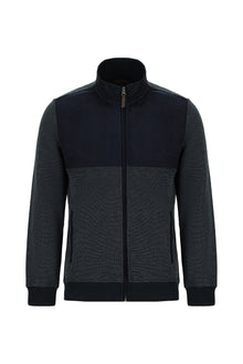 Açık Lacivert Pamuklu Fermuarlı Sweatshirt