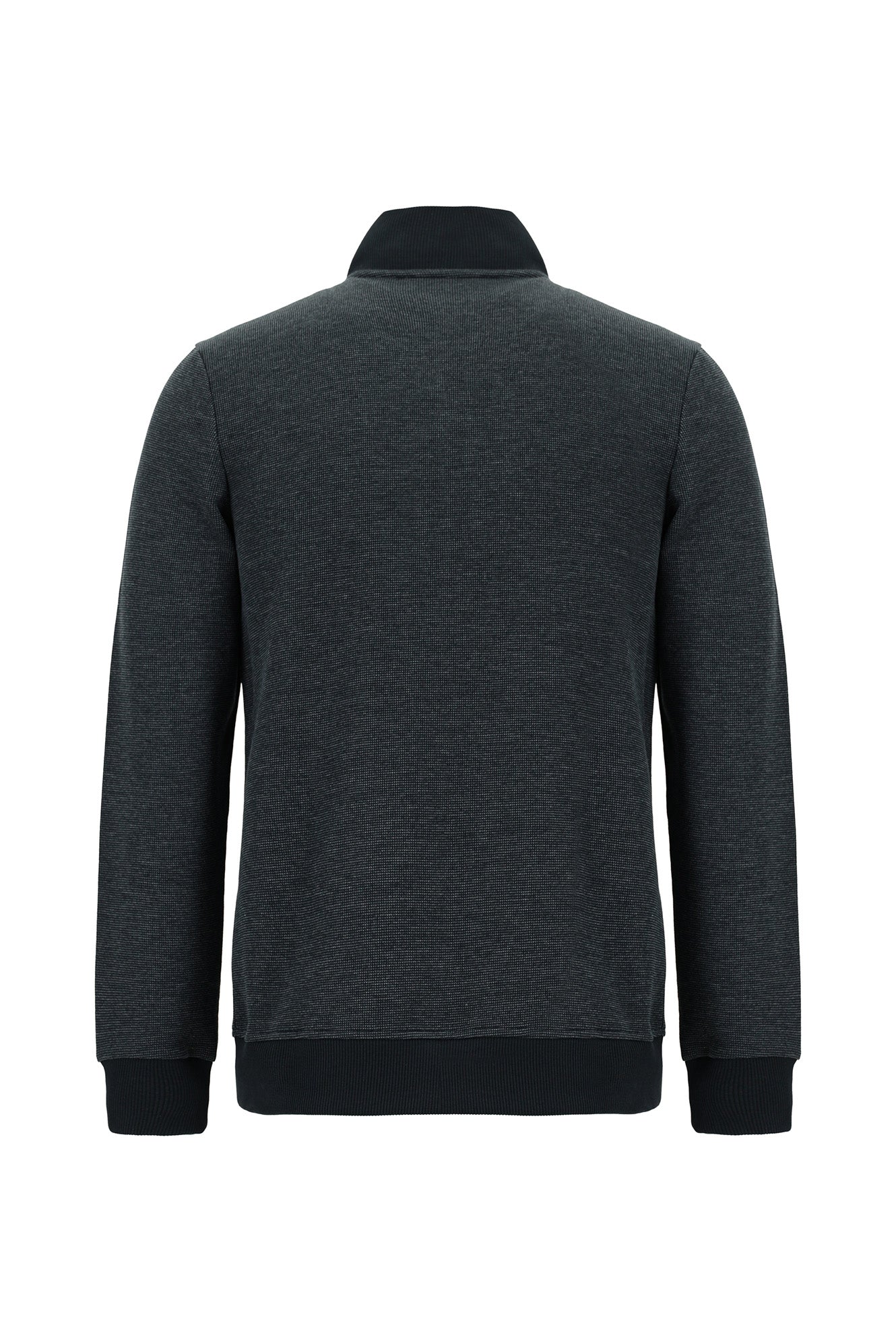 Açık Lacivert Pamuklu Fermuarlı Sweatshirt