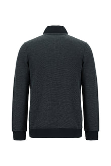 Açık Lacivert Pamuklu Fermuarlı Sweatshirt