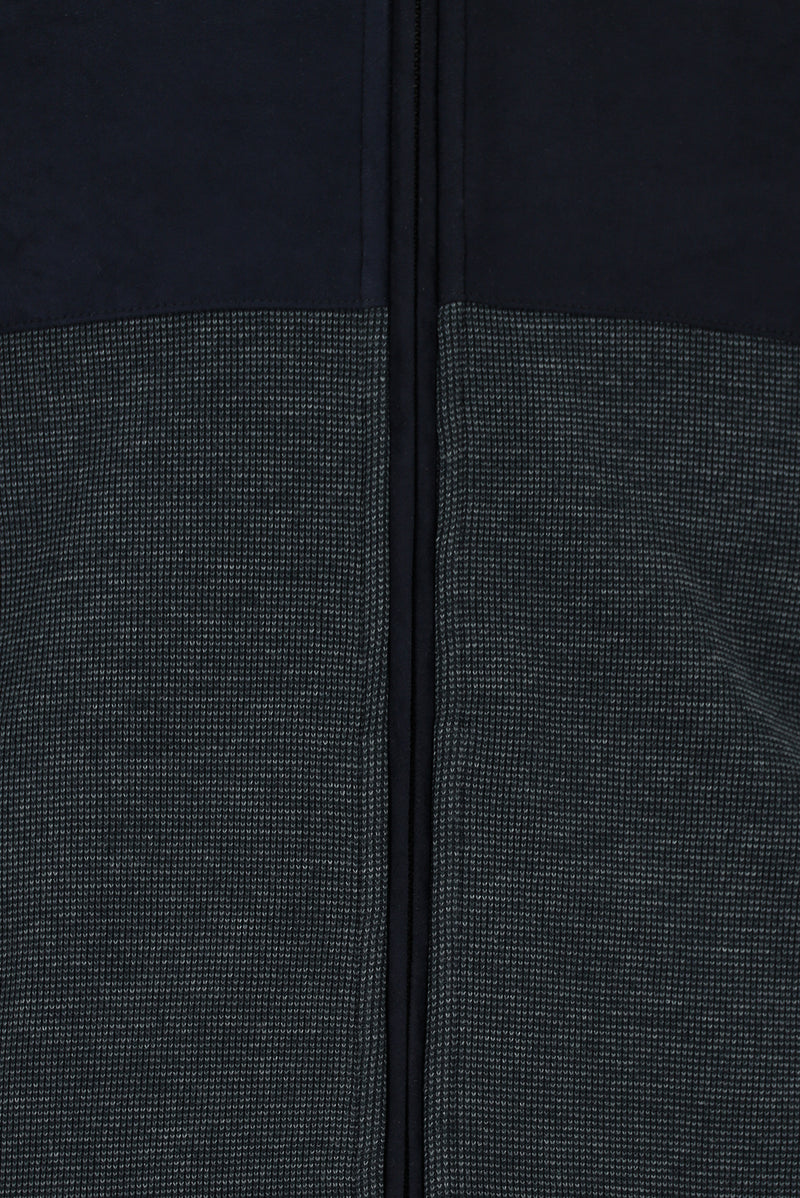 Açık Lacivert Pamuklu Fermuarlı Sweatshirt