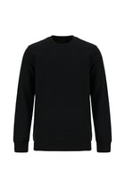 Siyah Bisiklet Yaka Regular Fit Pamuklu Nakışlı Sweatshirt