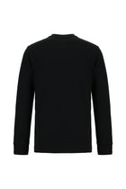 Siyah Bisiklet Yaka Regular Fit Pamuklu Nakışlı Sweatshirt