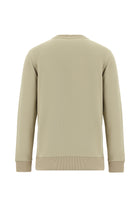 Orta Bej Bisiklet Yaka Regular Fit Pamuklu Nakışlı Sweatshirt