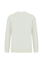 Ekru Bisiklet Yaka Regular Fit Pamuklu Nakışlı Sweatshirt