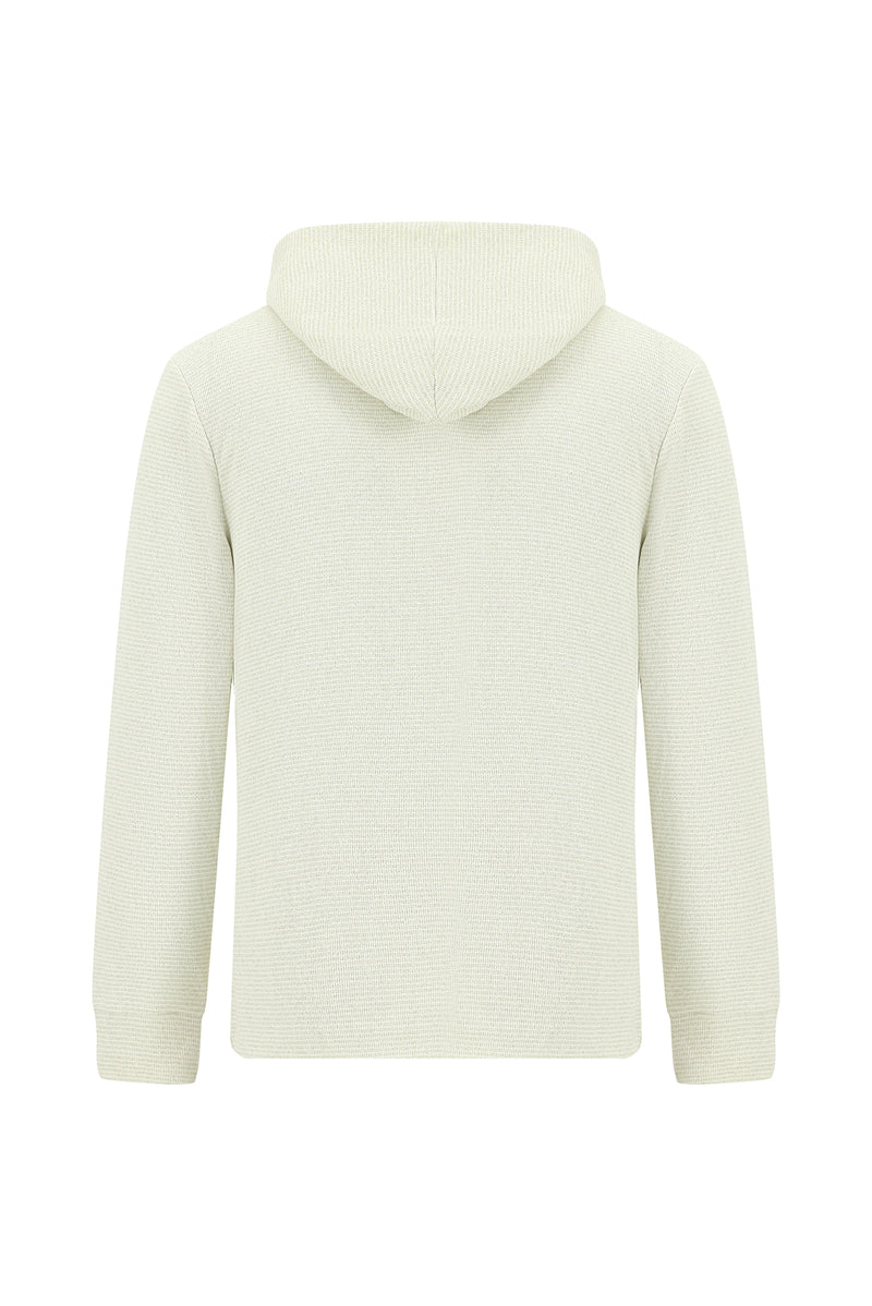 Taş Kapüşonlu Regular Fit Desenli Pamuklu Sweatshirt