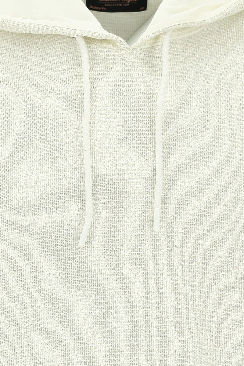 Taş Kapüşonlu Regular Fit Desenli Pamuklu Sweatshirt