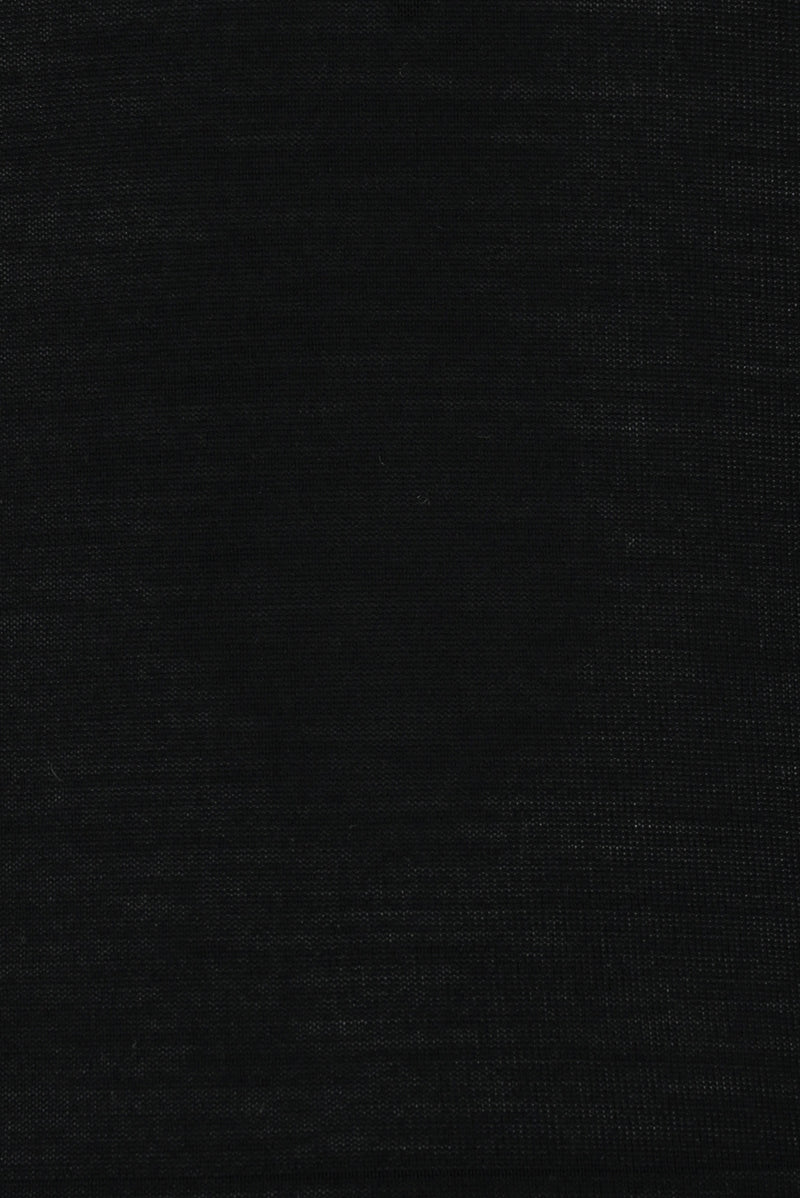 Siyah Bisiklet Yaka Regular Fit Yünlü İtalyan Triko Kazak