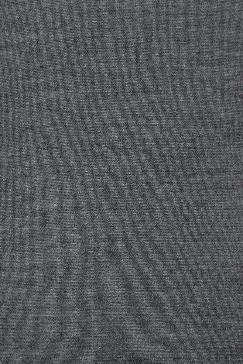 Orta Gri Melanj Bisiklet Yaka Regular Fit Yünlü İtalyan Triko Kazak