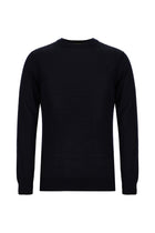 Koyu Lacivert Bisiklet Yaka Regular Fit Yünlü İtalyan Triko Kazak