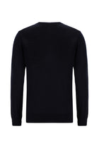 Koyu Lacivert Bisiklet Yaka Regular Fit Yünlü İtalyan Triko Kazak