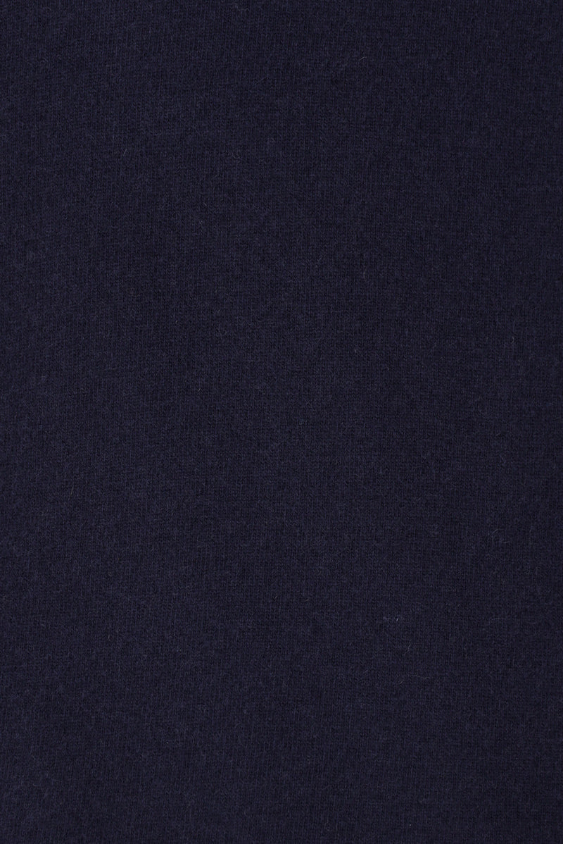 Koyu Lacivert Bisiklet Yaka Regular Fit Yünlü Kaşmirli İtalyan Triko Kazak