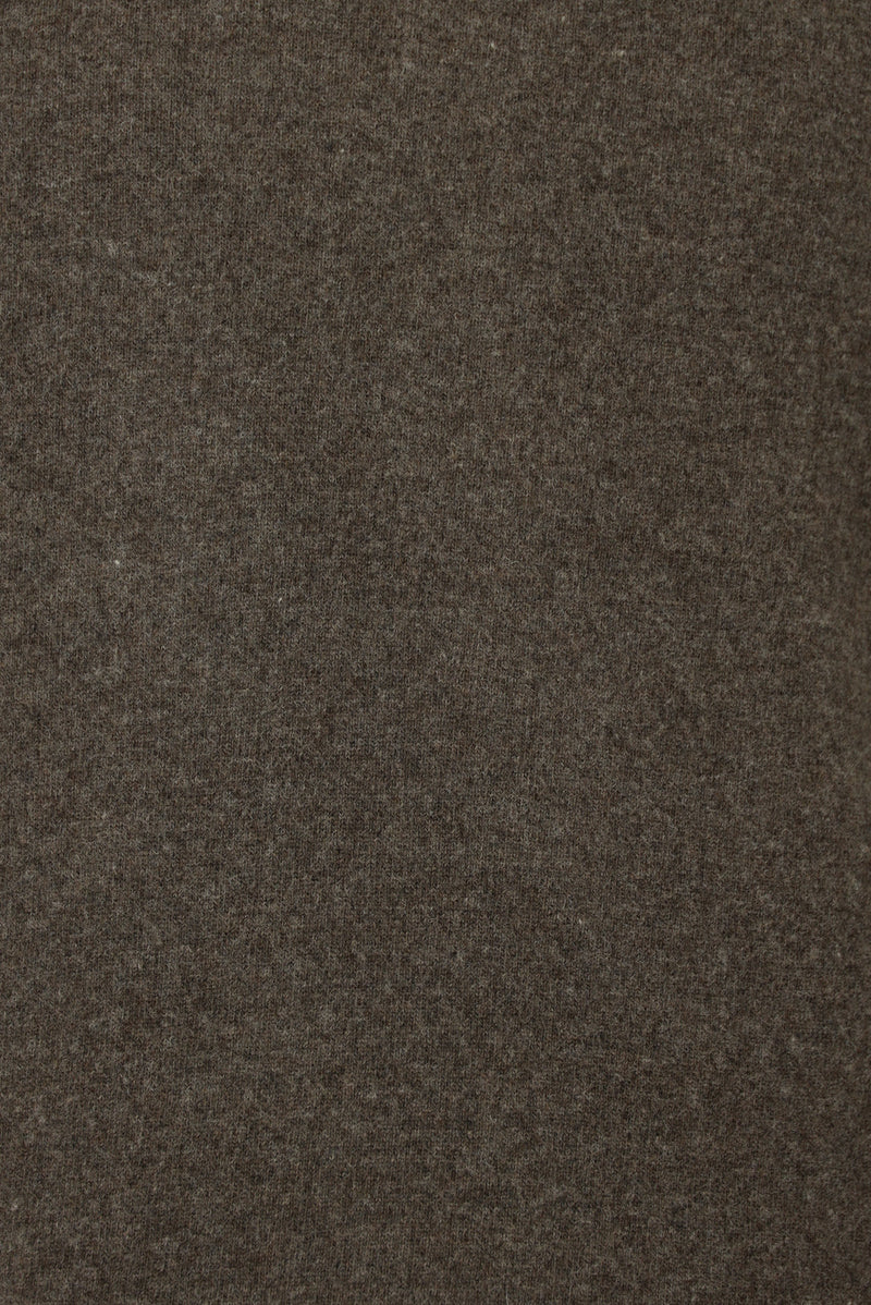 Orta Kahve Bisiklet Yaka Regular Fit Yünlü Kaşmirli İtalyan Triko Kazak