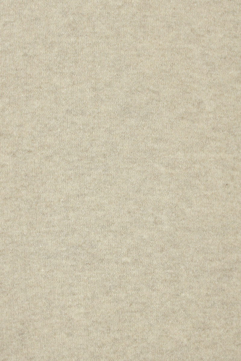 Açık Bej Bisiklet Yaka Regular Fit Yünlü Kaşmirli İtalyan Triko Kazak