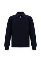 Orta Lacivert Polo Yaka Regular Fit Fermuarlı Kaşmir İtalyan Triko Kazak