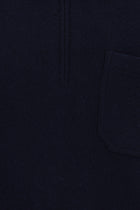 Orta Lacivert Polo Yaka Regular Fit Fermuarlı Kaşmir İtalyan Triko Kazak