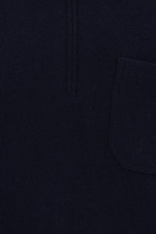 Orta Lacivert Polo Yaka Regular Fit Fermuarlı Kaşmir İtalyan Triko Kazak