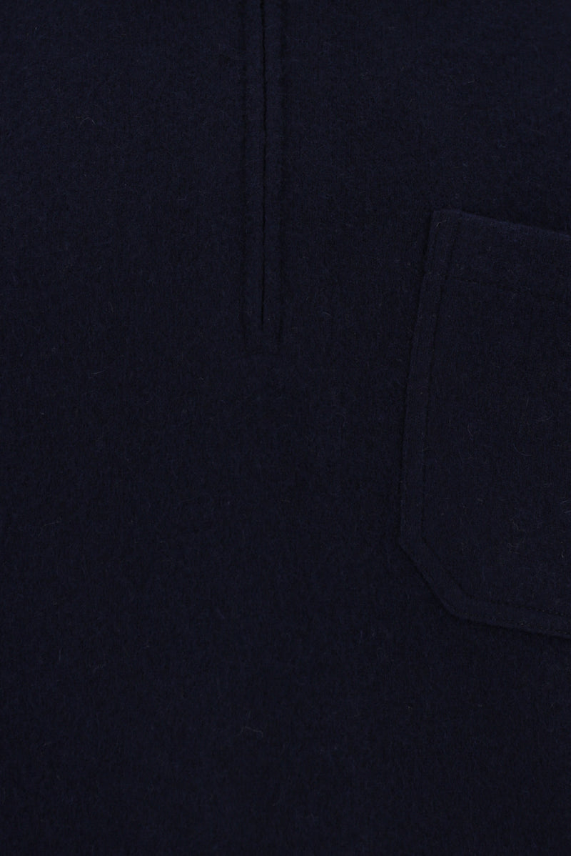 Orta Lacivert Polo Yaka Regular Fit Fermuarlı Kaşmir İtalyan Triko Kazak