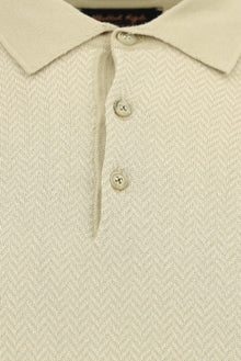 Orta Bej Polo Yaka Regular Fit Desenli Pamuklu Kaşmirli Triko Kazak