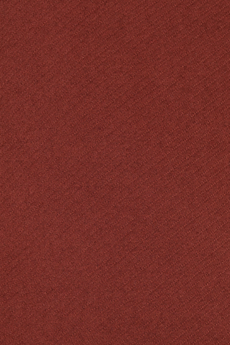 Kiremit Polo Yaka Regular Fit Desenli Pamuklu Kaşmirli Triko Kazak