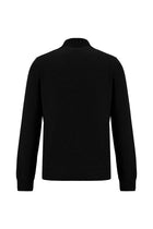 Siyah Yarım Balıkçı Yaka Regular Fit Fermuarlı Kaşmir Triko Kazak