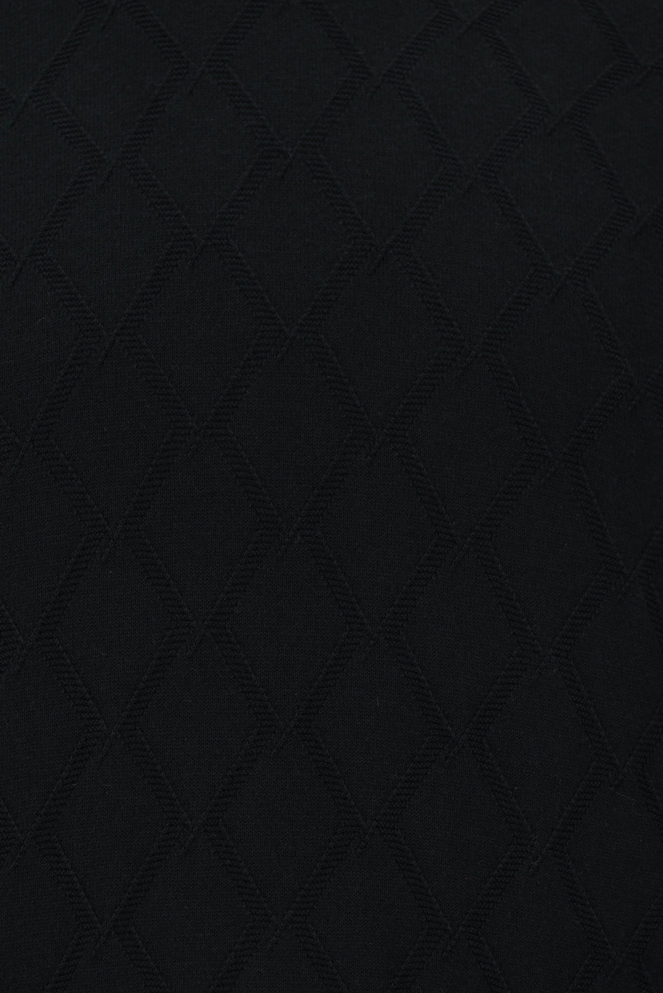 Siyah Yarım Balıkçı Yaka Slim Fit Dar Kesim Desenli Pamuklu Kaşmirli Triko Kazak