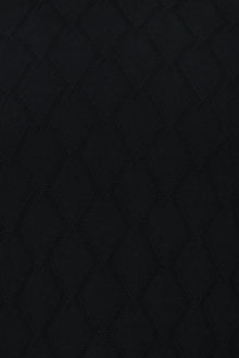 Siyah Yarım Balıkçı Yaka Slim Fit Dar Kesim Desenli Pamuklu Kaşmirli Triko Kazak