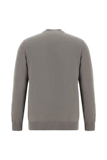 Orta Gri Melanj Yarım Balıkçı Yaka Slim Fit Dar Kesim Desenli Pamuklu Kaşmirli Triko Kazak