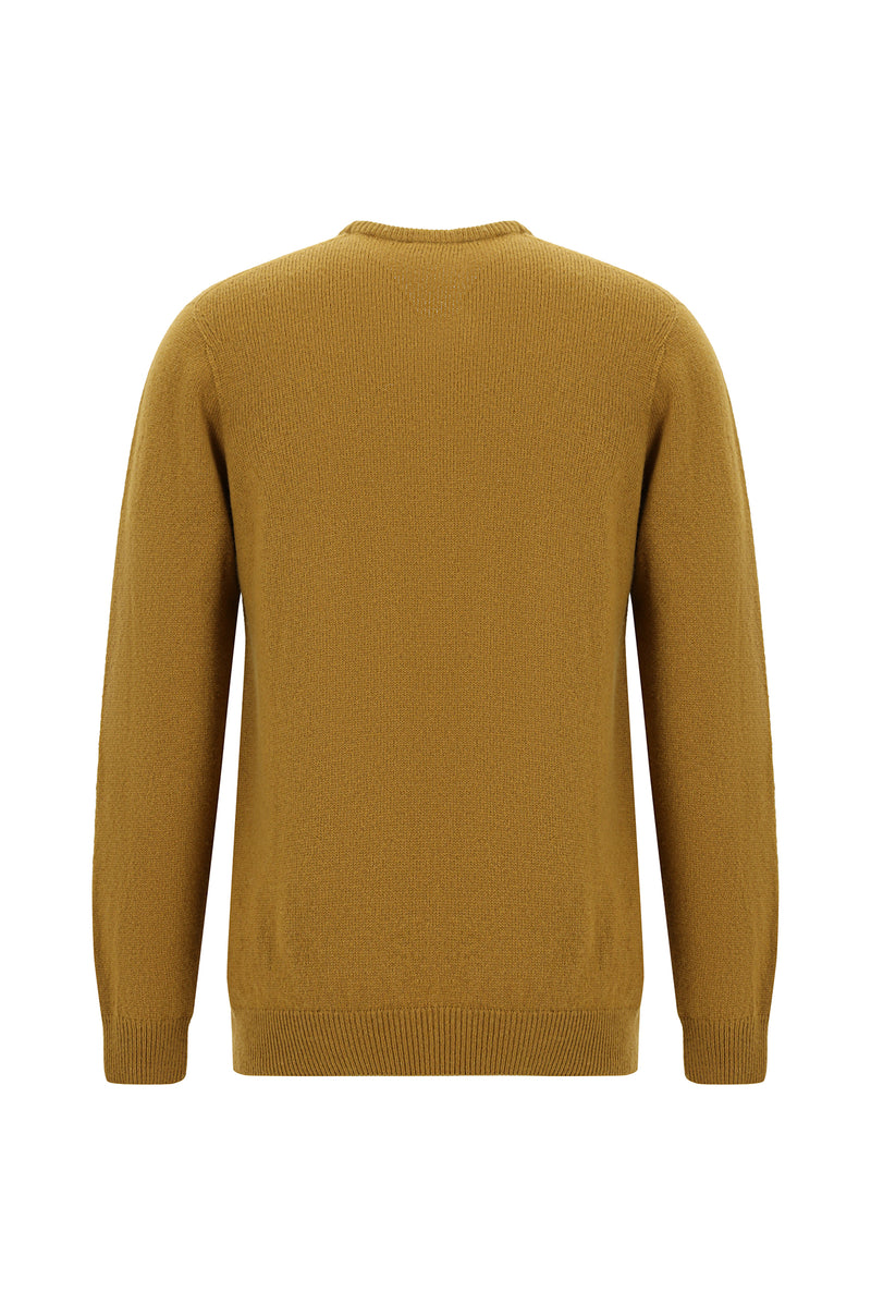 Camel Bisiklet Yaka Regular Fit Desenli Yünlü Triko Kazak