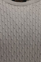 Orta Gri Melanj Bisiklet Yaka Slim Fit Dar Kesim Desenli Pamuklu Kaşmirli Triko Kazak