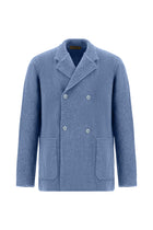 Açık Mavi İtalyan Yünlü Kaşmirli  Kruvaze Triko Hırka